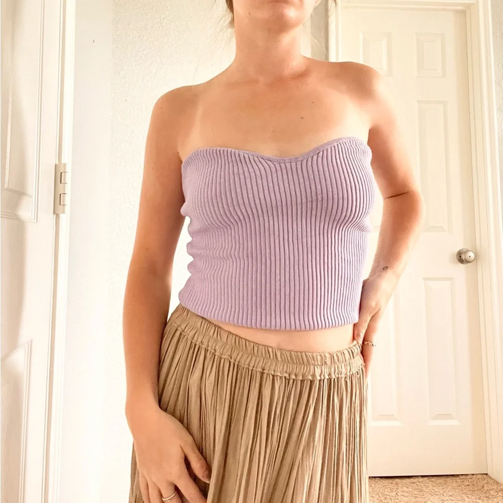 H&M Lavender Ribbed Tube Top